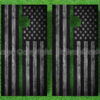 black white thin green line flag