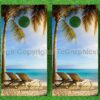 Sand Beach Palm Tree Cornhole Decals