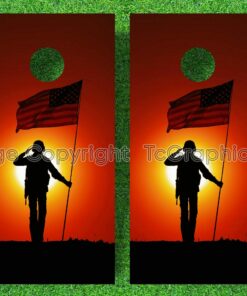 US Flag Soldier Salute