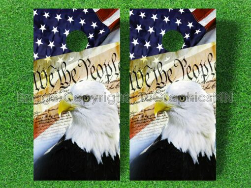 We The People Eagle Cornhole Decal