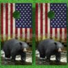 Distressed US Flag Black Bear