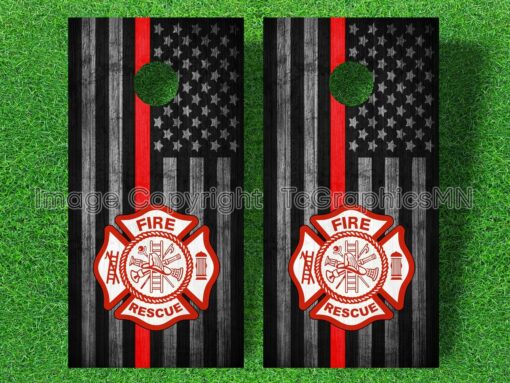 Fire Rescue US Flag Cornhole