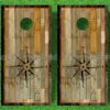 Distressed Nautical Compass Cornhole Decals