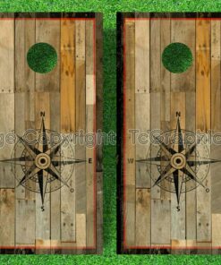 Distressed Nautical Compass Cornhole Decals