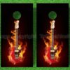Guitar On Fire Cornhole Decals