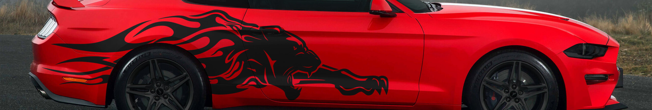 Cougar Flames Car Decal Set